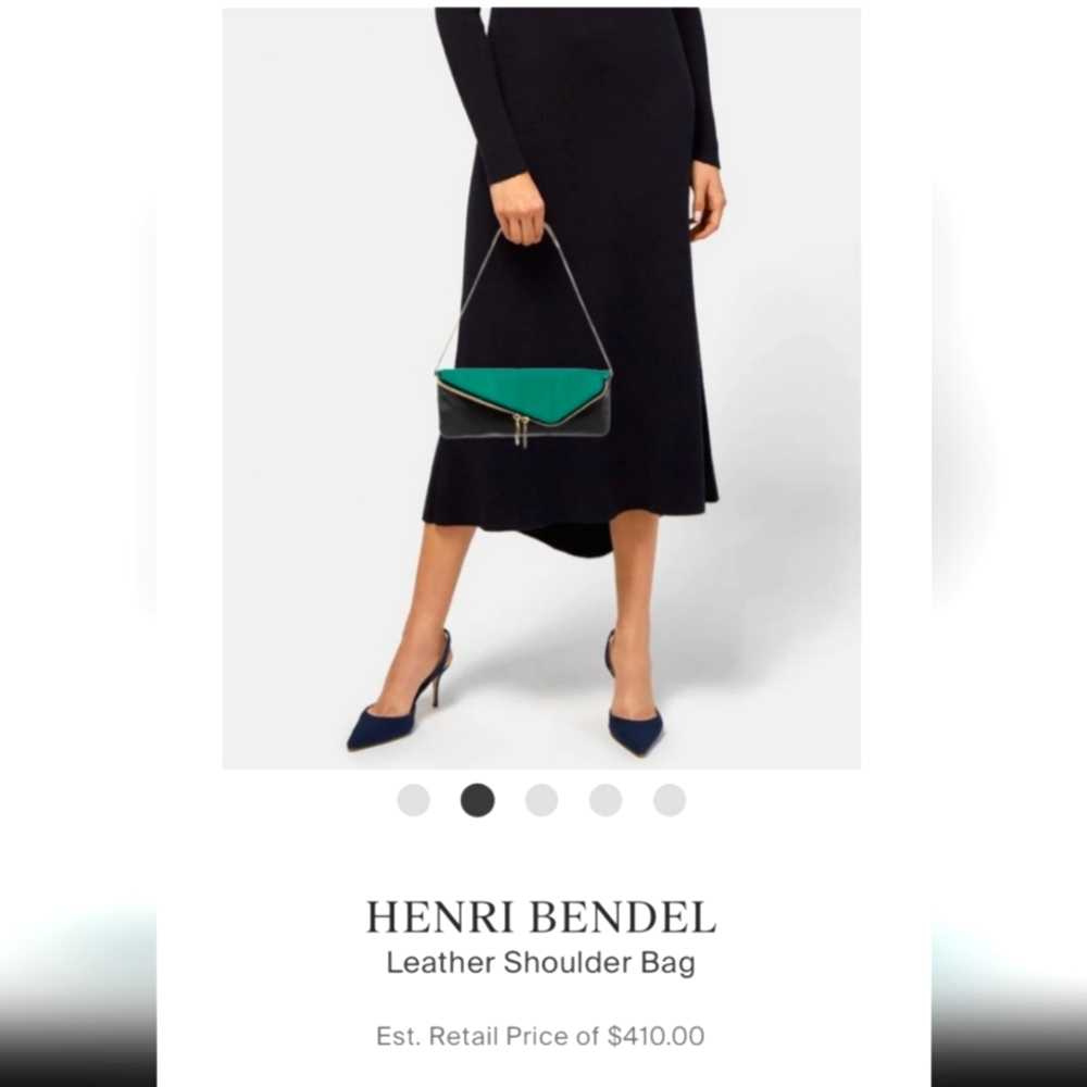 Henri Bendel Debutante Asymmetric Slim Clutch Purse